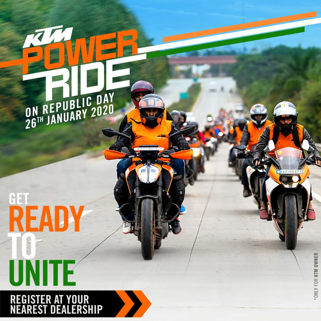 KTM Announces the KTM Power Ride for Republic Day 2020