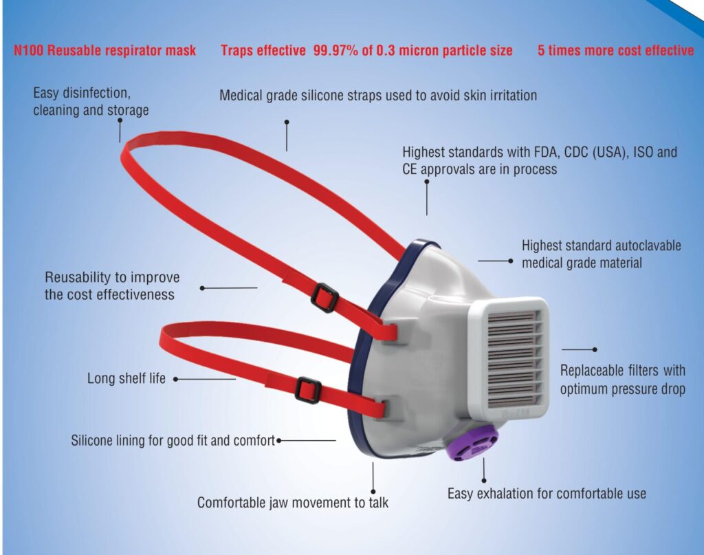 Excel 3D Advanced Technologies Launches XD100 – India’s first N100 Equivalent Respirator Mask