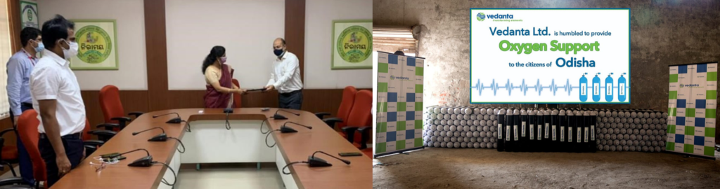 Vedanta supports Govt. of Odisha with oxygen cylinders for COVID treatment
